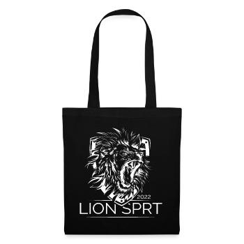 lion spirit shield coat of arms lion roar logo icon - Tote Bag - black - Front