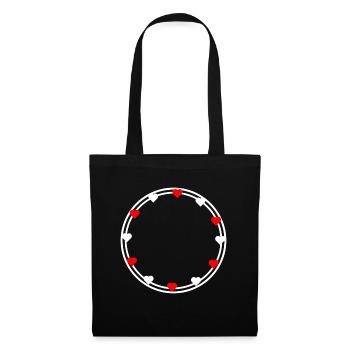 Hearts in round frame decoration Circular - Tote Bag - black - Front