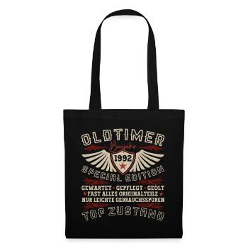 Oldtimer Jahrgang 1992 30. Geburtstag Geschenk Fun - Stoffbeutel - Schwarz - Vorne