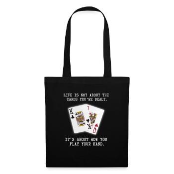 Citation inspirante sur les cartes à jouer au poker - Sac en tissu - noir - Devant