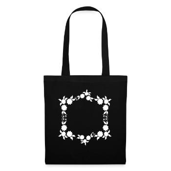 Flowers Ornaments Frame Basic Text - Tote Bag - black - Front
