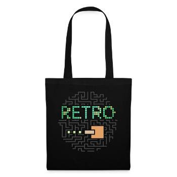 Retro Text & Maze Shooter Spiel - Stoffbeutel - Schwarz - Vorne
