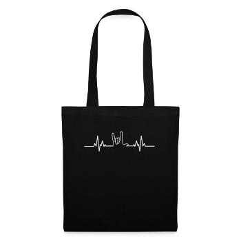 Rock ́n Roll ECG Hand Signal Musique - Sac en tissu - noir - Devant