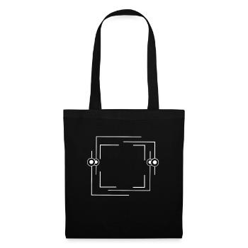 Bordure blanche Ligne de tiret Texte de base - Sac en tissu - noir - Devant