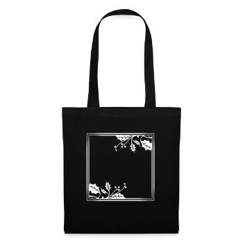 Cadre blanc laurier feuille Noël - Sac en tissu - noir - Devant