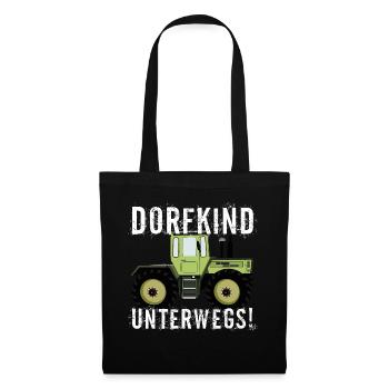 Dorfkind unterwegs - Unimog - MB Trac - Oldtimer - Stoffbeutel - Schwarz - Vorne