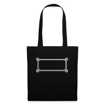 Cadre rectangulaire blanc coins ronds - Sac en tissu - noir - Devant