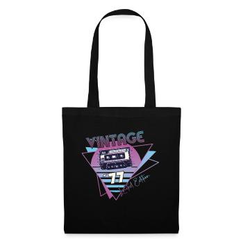 Vintage 1977 Cadeau d’anniversaire Cassette Rétro - Sac en tissu - noir - Devant