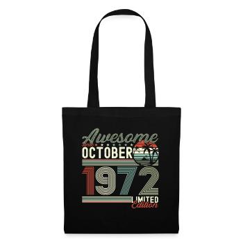 Awesome October 1972 50th Birthday Gift - Tote Bag - black - Front