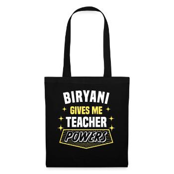 Biryani Gives Me Teacher Powers Funny Professor - Tote Bag - black - Front