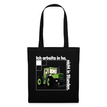 Ich arbeite in Hektar - Lohnarbeit Bauer MB Trac - Stoffbeutel - Schwarz - Vorne