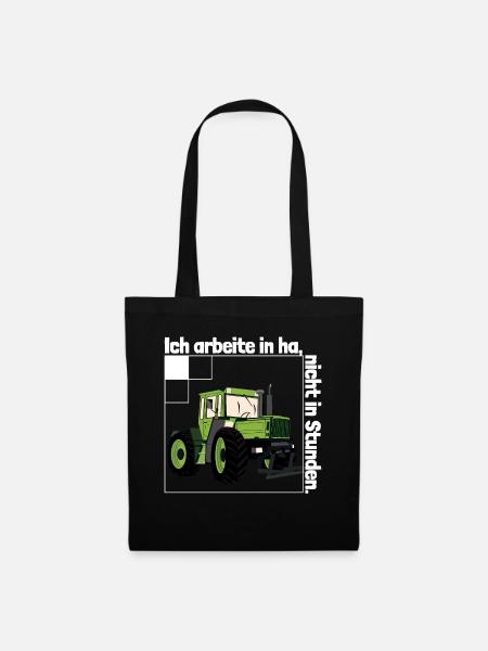 Ich arbeite in Hektar - Lohnarbeit Bauer MB Trac - Stoffbeutel - Schwarz