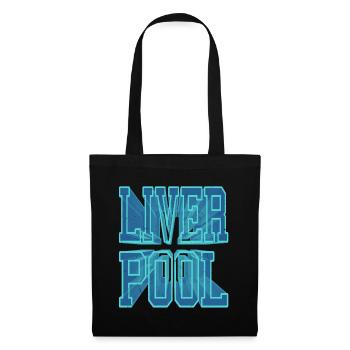 Liverpool Angleterre UK City Police 3D Skyline - Sac en tissu - noir - Devant
