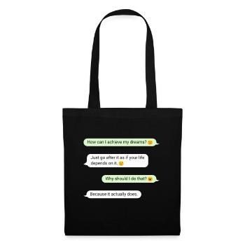 Important Message Fulfill Your Dreams Motivation - Tote Bag - black - Front