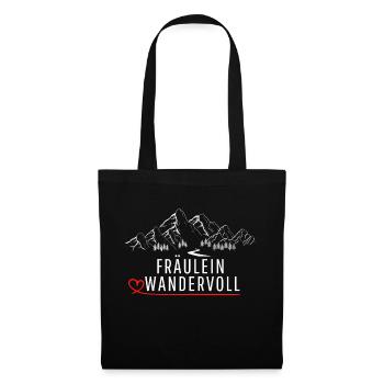 Fräulein Wandervoll - Stoffbeutel - Schwarz - Vorne