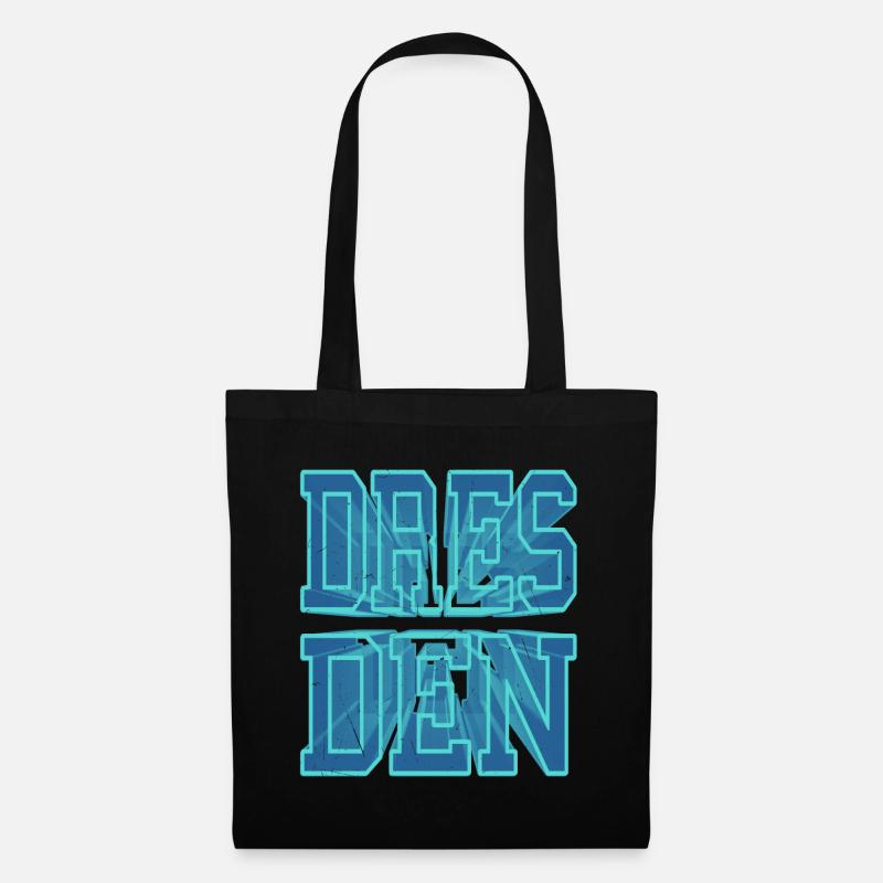 Dresden Germany City 3D Font Skyline - Tote Bag - black