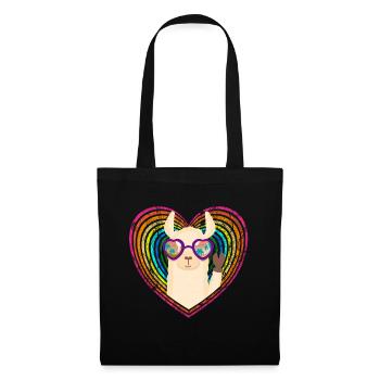 Alpaca view for a heart-shaped holiday - Tote Bag - black - Front