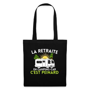Camping car retraite Cadeau Humour - Sac en tissu - noir - Devant