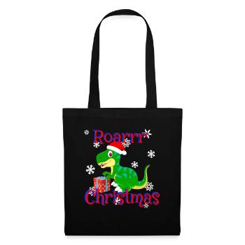 Roarrr Noël Dino T-Rex Weihnachten - Sac en tissu - noir - Devant