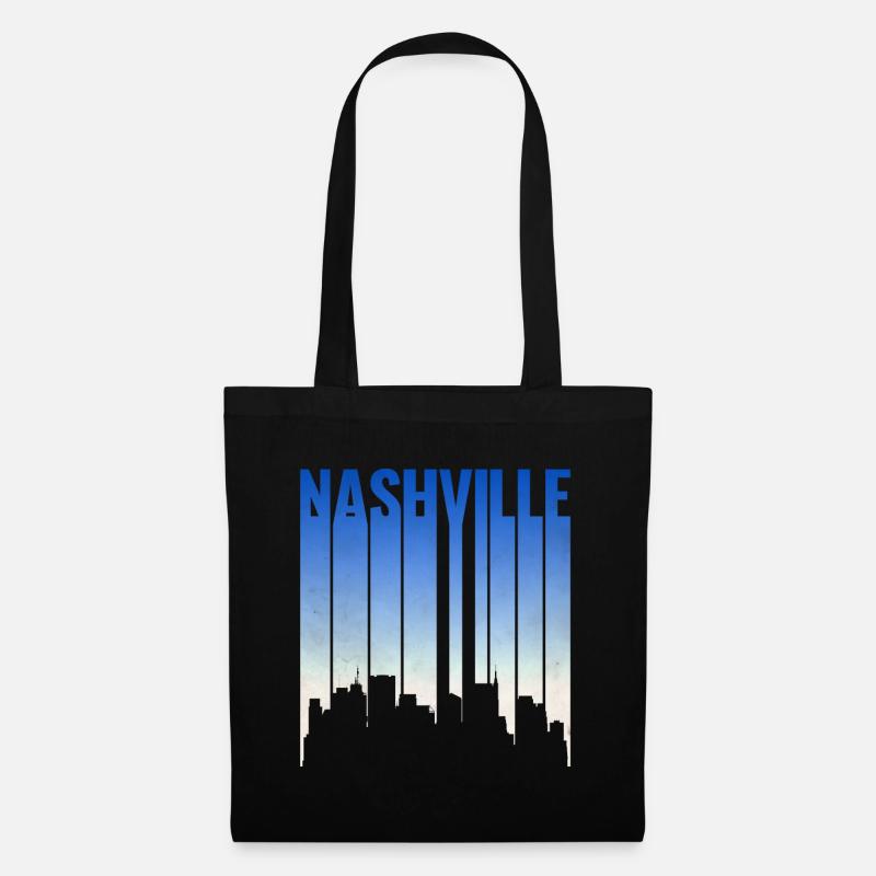 Nashville Skyline Gradient - Stoffbeutel - Schwarz