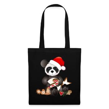 petit panda sucré pour Noël - Sac en tissu - noir - Devant