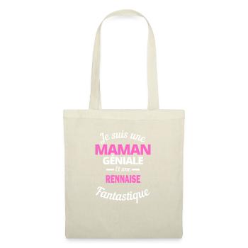 Je suis une Maman géniale Et une Rennaise - Sac en tissu - nature - Devant