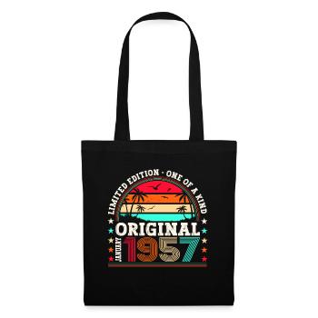 Né en 1957 Janvier 66e anniversaire Homme cadeau - Sac en tissu - noir - Devant