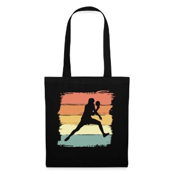 Tennis de table rétro vintage - Sac en tissu - noir - Devant