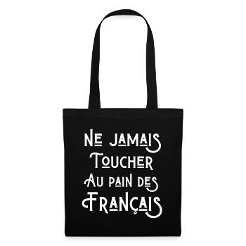 macron, boulanger, boulangerie - Sac en tissu - noir - Devant