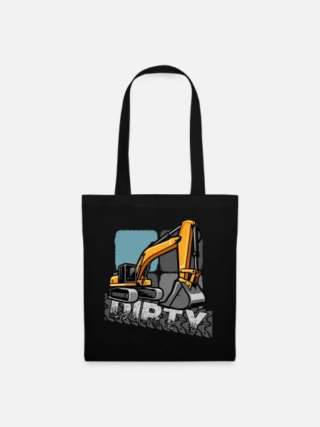 bagger "baggerfahrer gräbt löcher" - Stoffbeutel - Schwarz