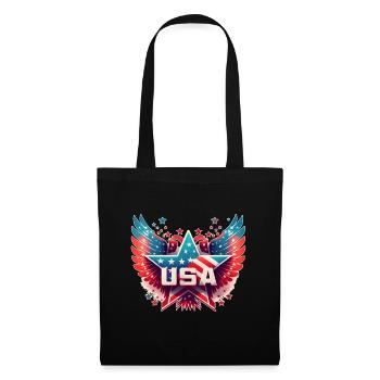Drapeau des États-Unis avec étoile et ailes, patriotique, pays. - Sac en tissu - noir - Devant