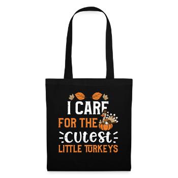 I Care for The Cutest Little Tur... - Tote Bag - black - Front