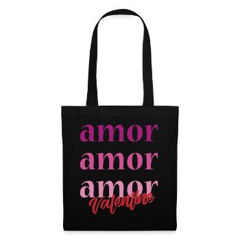 love t-shirt amor Valentine's Day February 14 - Tote Bag - black - Front