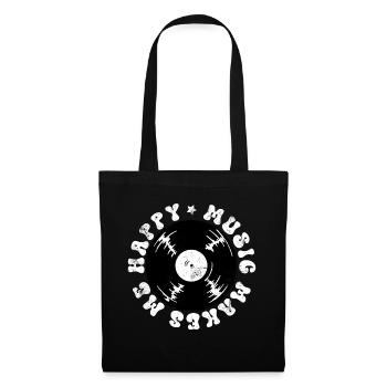 Music makes me happy DJ Gift - Tote Bag - black - Front