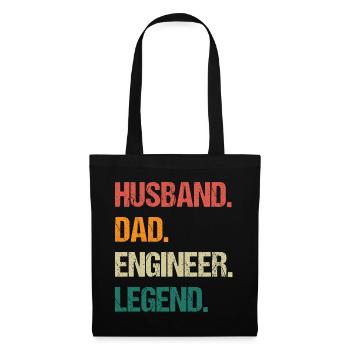 Husband Dad Engineer Legend Quote - Tote Bag - black - Front