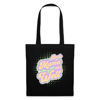 Beste Mama der Welt Vintage Retro Design - Stoffbeutel - Schwarz - Vorne