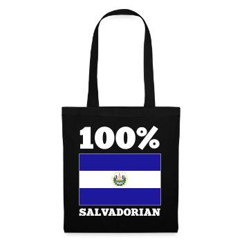 El Salvador Flagge - Stoffbeutel - Schwarz - Vorne