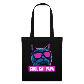Cool Cat Papa Futuristic Style Design - Tote Bag - black - Front