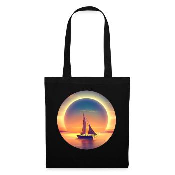 Naviguer au coucher du soleil - Sac en tissu - noir - Devant