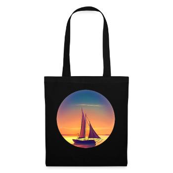 Segelboot Sunset Design - Stoffbeutel - Schwarz - Vorne