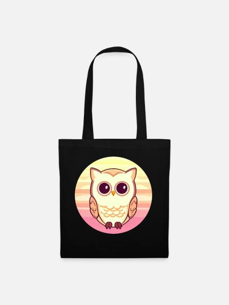 Owl Sunset Design - Sac en tissu - noir