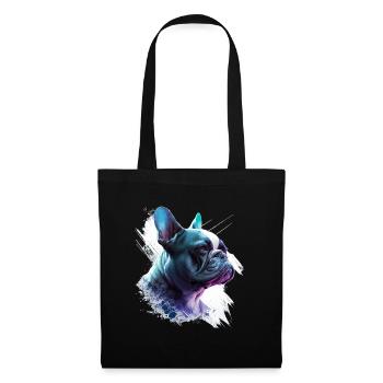 Frenchie French Bulldog Peinture abstraite couleur - Sac en tissu - noir - Devant