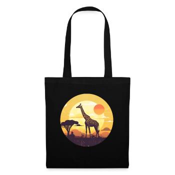 Giraffe in the savannah - Stoffbeutel - Schwarz - Vorne