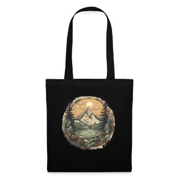 Natur Abenteuer Wandern Camping Design - Stoffbeutel - Schwarz - Vorne