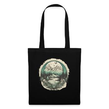 Nature Aventure Randonnée Camping Design - Sac en tissu - noir - Devant