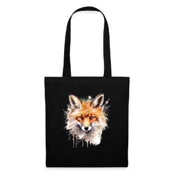 Fox Wild Animal Sleep Shirt Watercolor - Tote Bag - black - Front