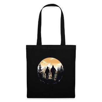 Randonnées Montagnes Arbres Alpes - Sac en tissu - noir - Devant