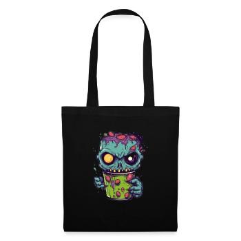 Tasse à café d’Halloween - tasse à café effrayante - Sac en tissu - noir - Devant