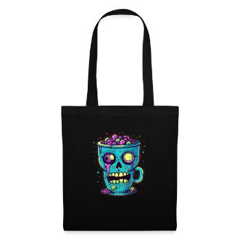 Tasse à café d’Halloween - tasse à café effrayante - Sac en tissu - noir - Devant