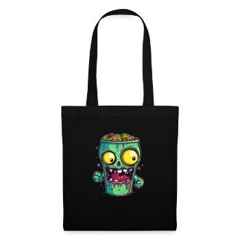 Halloween Kaffeebecher - gruselige Kaffeetasse - Stoffbeutel - Schwarz - Vorne